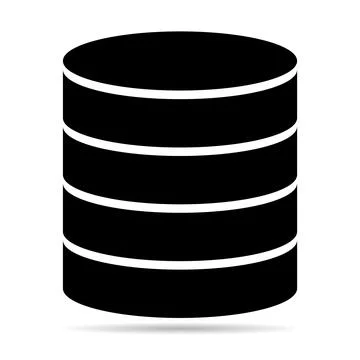 Database storage icon with shadow, internet network server cloud data symbol, Stock Illustration