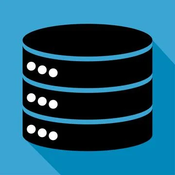 Database storage icon with shadow, internet network server cloud data symbol, Stock Illustration