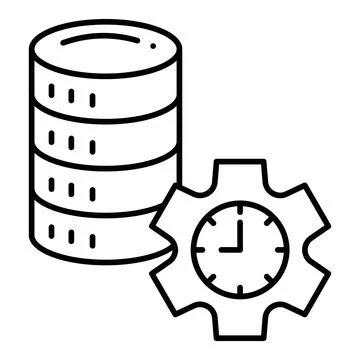 Database Storage Line Icon Stock Illustration