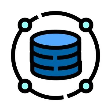 Database storage server cloud computing technology concept Stock Illustration