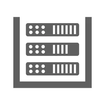 Database, storage, server gray icon Stock Illustration
