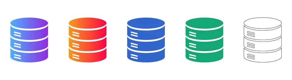 Database Storage Server Icons Stock Illustration