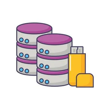 Database storage server ubs drive copy Stock Illustration
