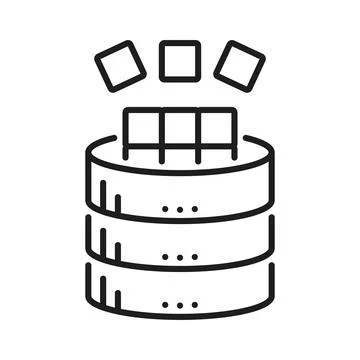 Database storage service, network server line icon 스톡 일러스트