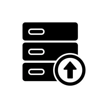 Database Storage Stack and Data Upload Icon Stockillustratie