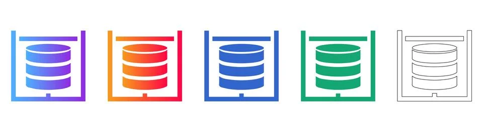 Database Storage System Icons Stock Illustration