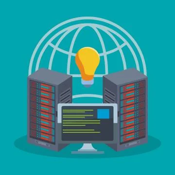 Database storage technology Stock Illustration