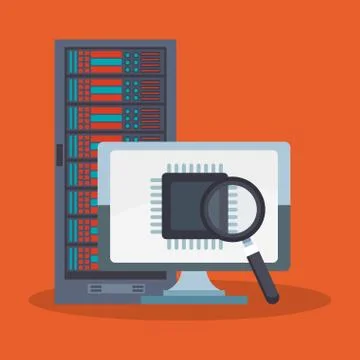 Database storage technology Illustrazione stock