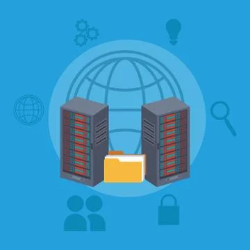 Database storage technology Stock Illustration