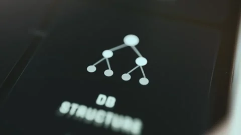 Database Structure Visualization - Dark Interface Detail Stock Footage 336947761