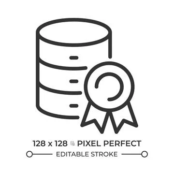 Database success line icon Stock Illustration