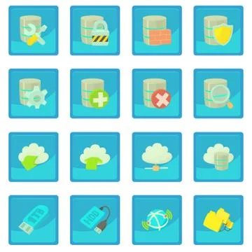 Database symbols icon blue app Illustrazione stock