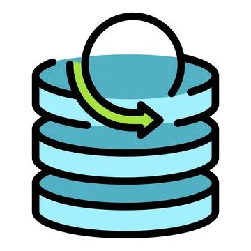 Database sync icon vector flat Stock Illustration