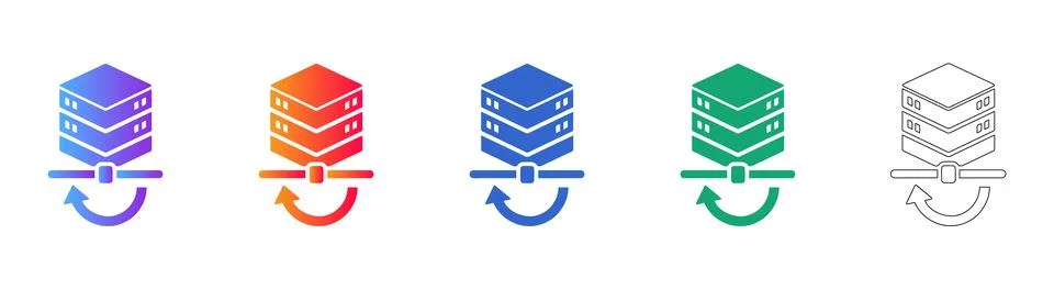 Database Synchronization and Backup System Graphic Stock Illustration