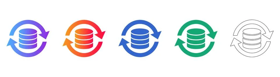 Database Synchronization Icon Set イラスト素材