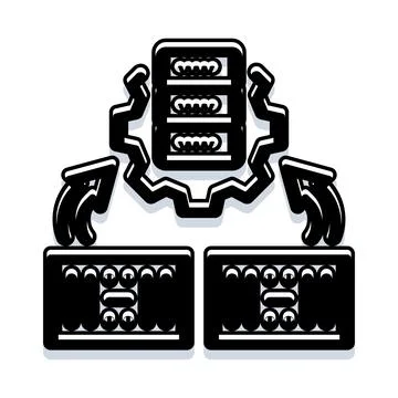 Database synchronization process with central server architecture Stock Illustration