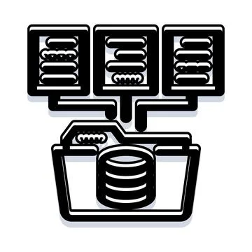 Database syncing information with storage folder イラスト素材