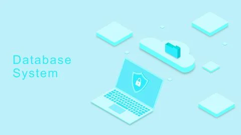 Database system, data storage, data network management Illustrazione stock