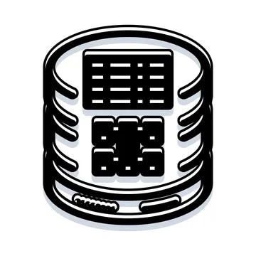 Database system icon managing digital information Stock Illustration