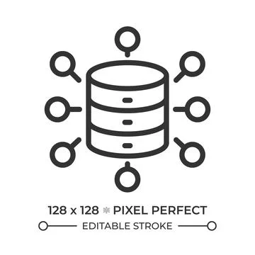 Database system line icon Stock Illustration