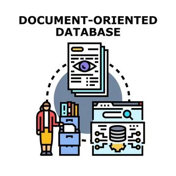 Database system managing flat file documents digitally イラスト素材