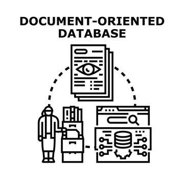 Database system managing flat file documents digitally イラスト素材