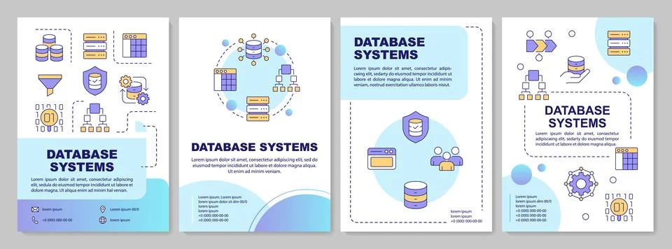 Database systems blue gradient brochure layout イラスト素材