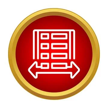 Database table data dimension resizing icon displaying Stock Illustration
