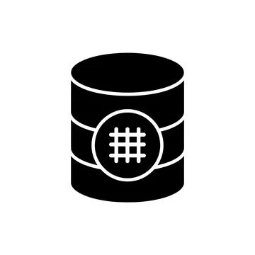 Database Table Structure Black Filled Style Icon Stock Illustration