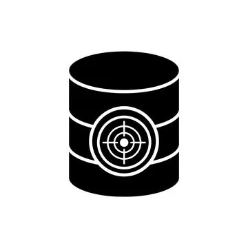 Database Target Selection Black Filled Style Icon 库存插图