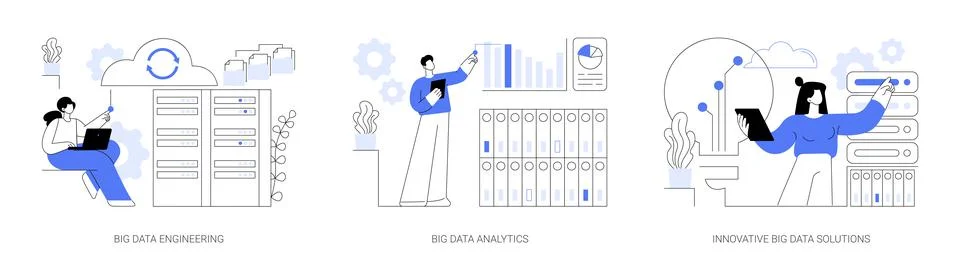 Database technology abstract concept vector illustrations. Stock Illustration