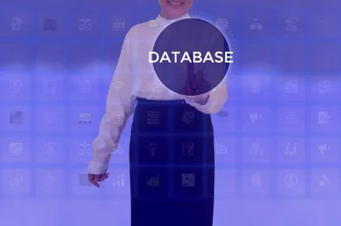 DATABASE - technology and business concept Stock Photos