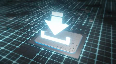 Database, technology and future concept download icon background 3D Illustrat Иллюстрация