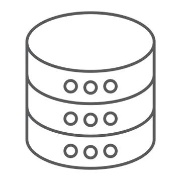Database thin line icon, data and analytics Stock Illustration