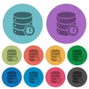 Database timed events color darker flat icons Illustrazione stock