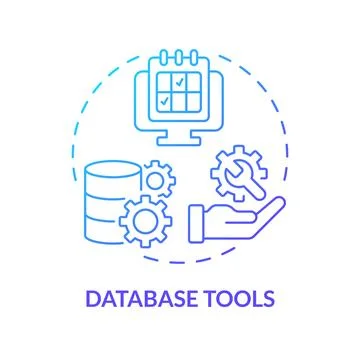 Database tools blue gradient concept icon Illustrazione stock