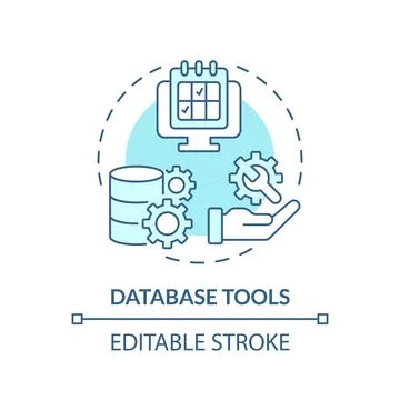 Database tools turquoise concept icon Stock Illustration