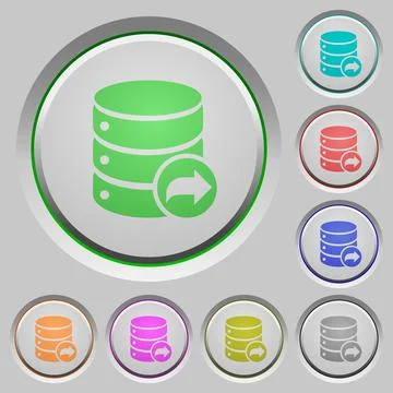 Database transaction commit push buttons Stock Illustration
