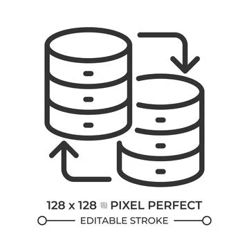 Database transfer line icon Stock Illustration