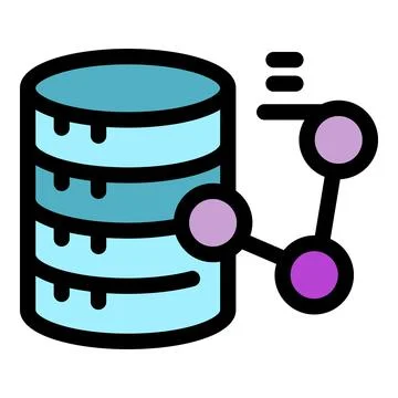 Database transferring data through network connection Stock Illustration