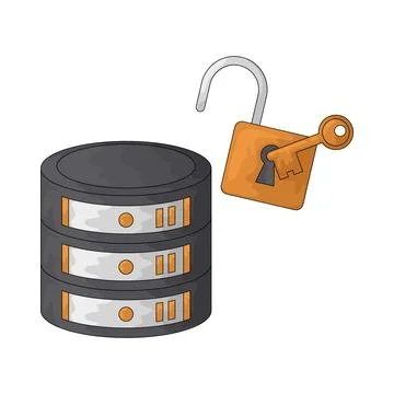 Database unlock illustration Stock-Illustration