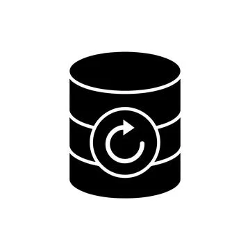 Database Update Records Black Filled Style Icon Illustrazione stock