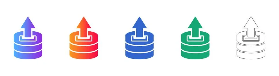 Database Upload Icons Stock Illustration