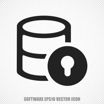Database vector Database With Lock icon. Modern flat design イラスト素材