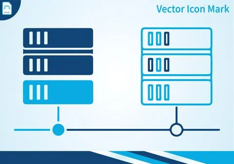 Database vector icon mark. vector icon sign mark of database servers. Stock-Illustration