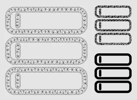 Database Vector Mesh 2D Model and Triangle Mosaic Icon Illustrazione stock