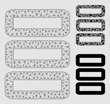 Database Vector Mesh Network Model and Triangle Mosaic Icon Illustrazione stock