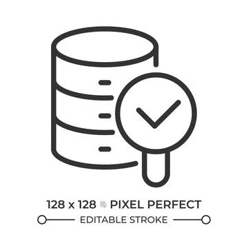 Database verification line icon イラスト素材