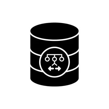 Database Version Control System Black Filled Style Icon Stockillustratie