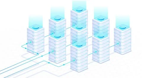 Database white concept Stock Illustration